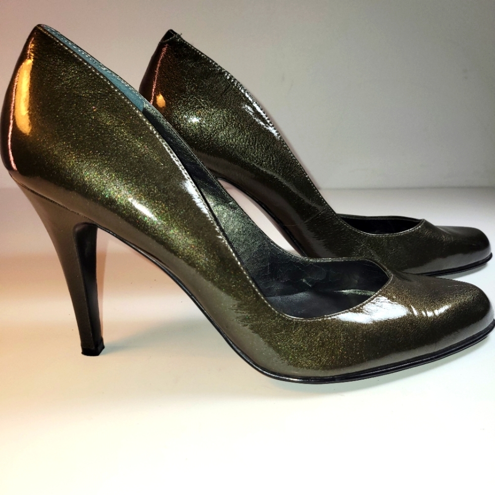 Womens Nine West Charcoal balance man made  "Lucero" Pumps Sz. 10.5M
